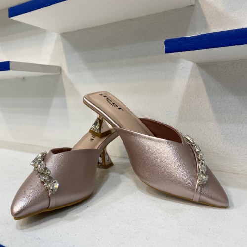 Ladies Stone Heel Pink