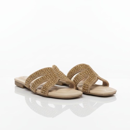 Ladies Flat Sandal Bronze