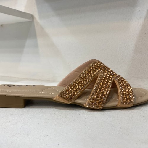 Ladies Flat Sandal Bronze