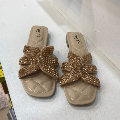 Ladies Flat Sandal Bronze
