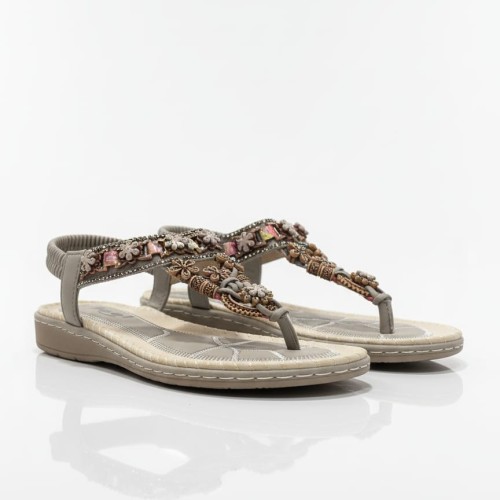 Ladies belt sandal ash