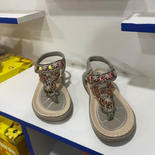 Ladies belt sandal ash