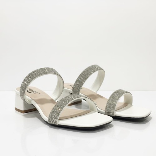 Ladies heel white stone