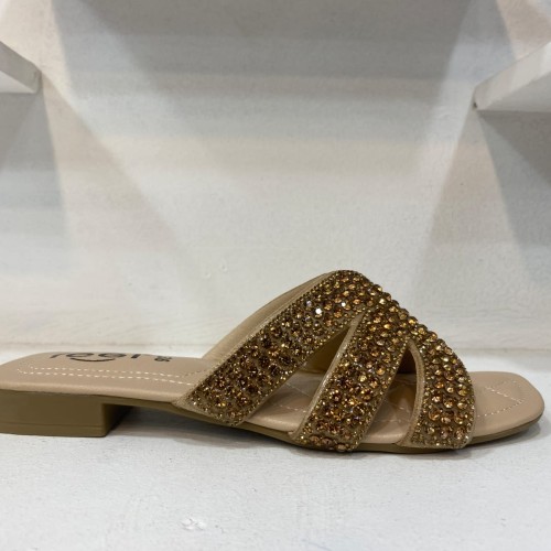 Ladies Sandal Golden stone