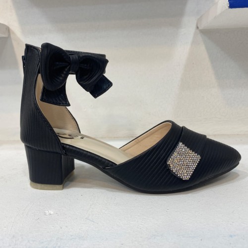 Girl&amp;#039;s belt heel Black