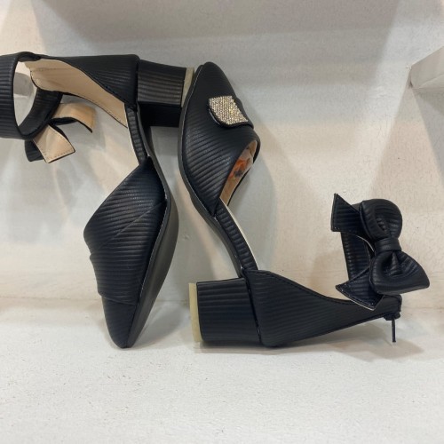 Girl&amp;#039;s belt heel Black