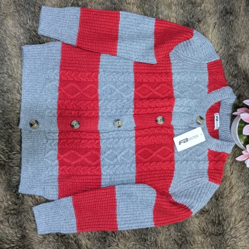 Ladies Sweater 5 Batton Multicolor