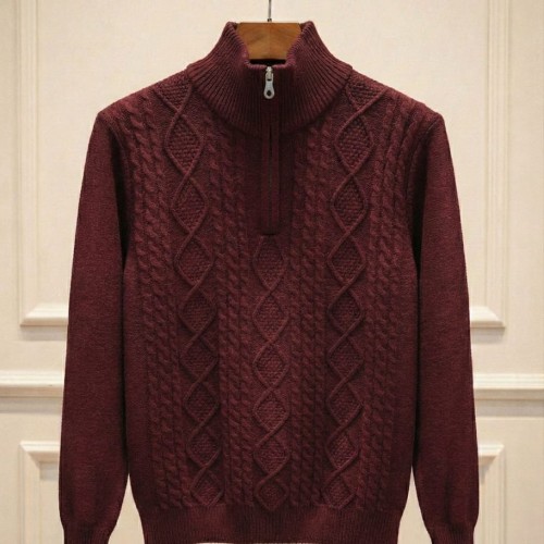 Mens Short Zipper Sweater