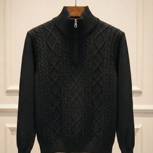 Mens Short Zipper Sweater