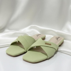 Ladies Flat Sandal Neon Green