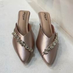 Ladies Stone Heel Pink