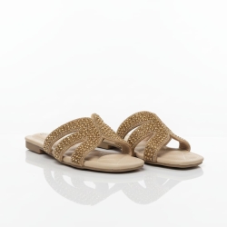 Ladies Flat Sandal Bronze