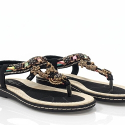 Ladies belt sandal black