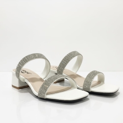 Ladies heel white stone