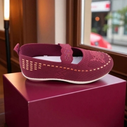 Ladies Purple Loafer With Belt